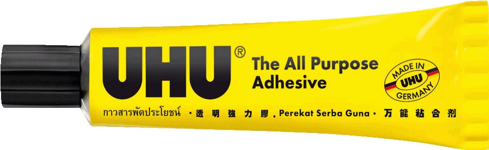 U H U All Purpose Adhesive Tube PNG Image