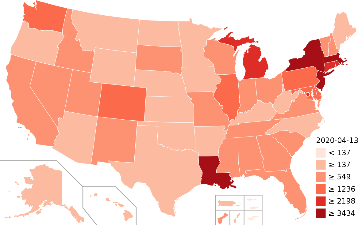 U S A Heat Map20200413 PNG Image