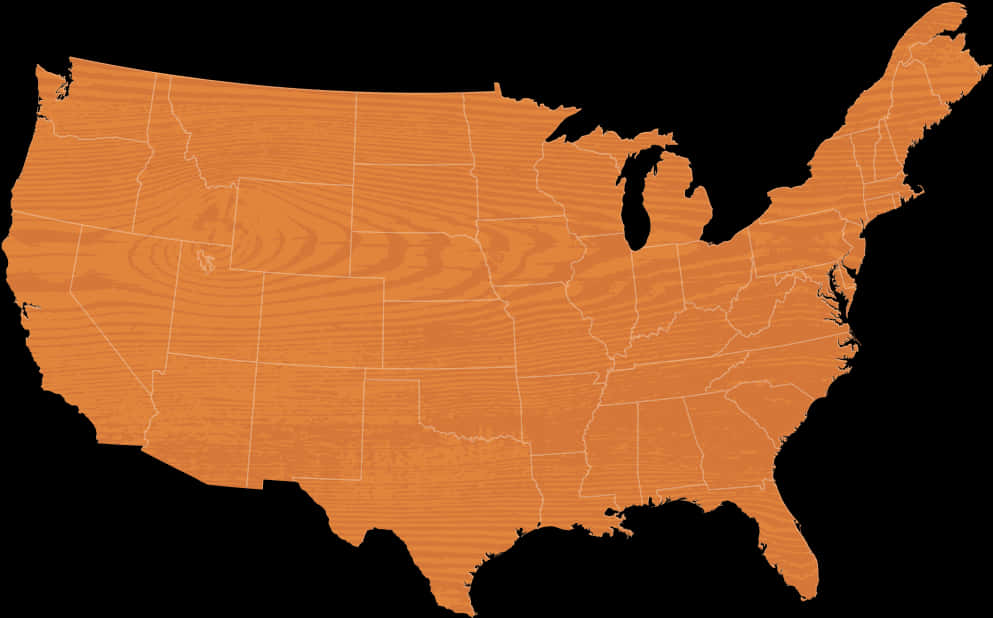 U S A Map Wood Texture Background PNG Image