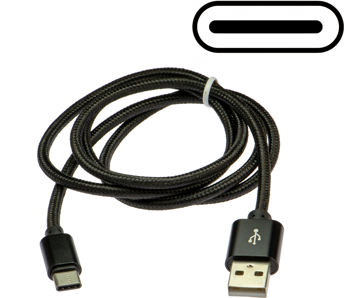 U S B Type C Cable Black PNG Image