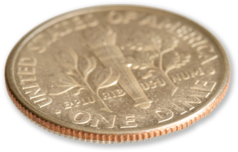 U S Dime Coin Transistor Comparison PNG Image