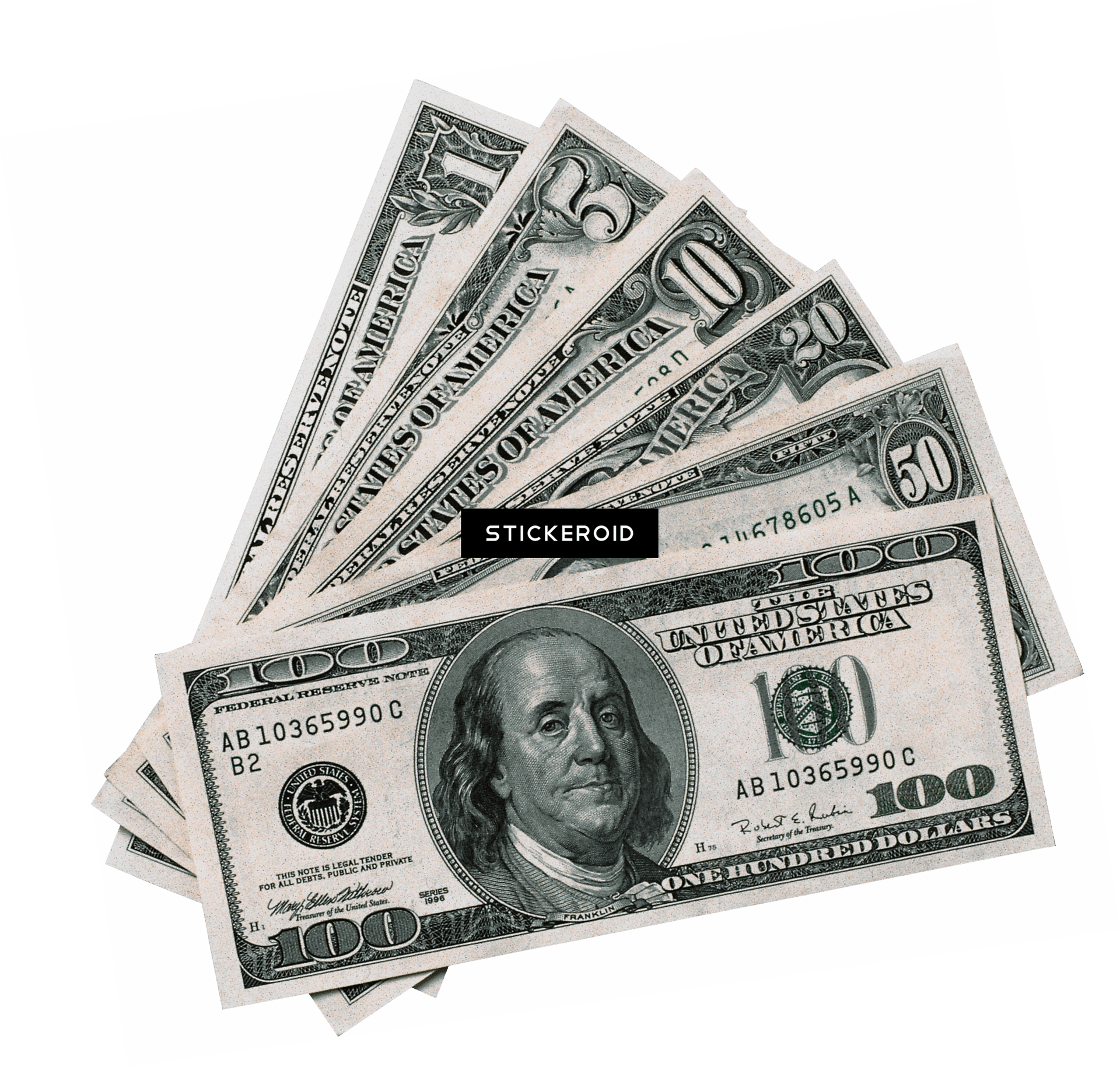 U S Dollar Currency Fan PNG Image