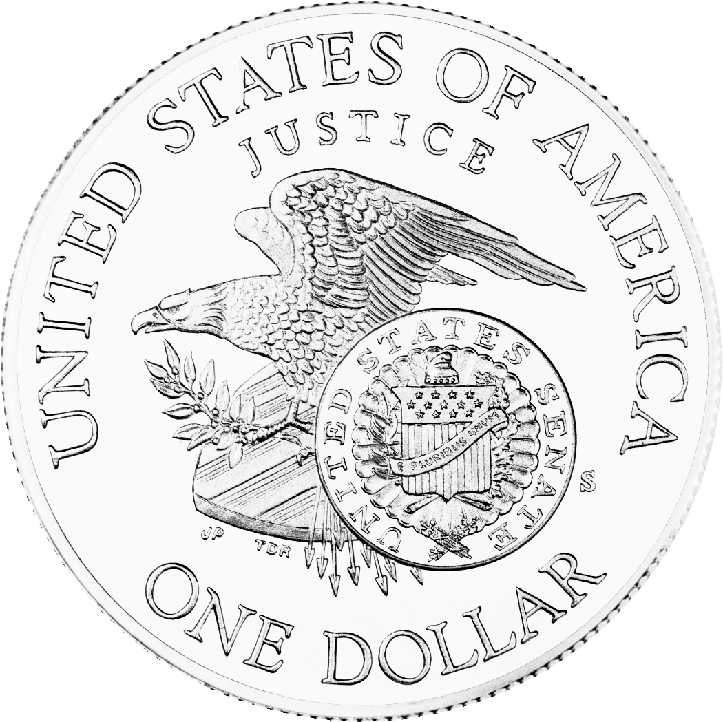 U S One Dollar Coin Reverse Side PNG Image