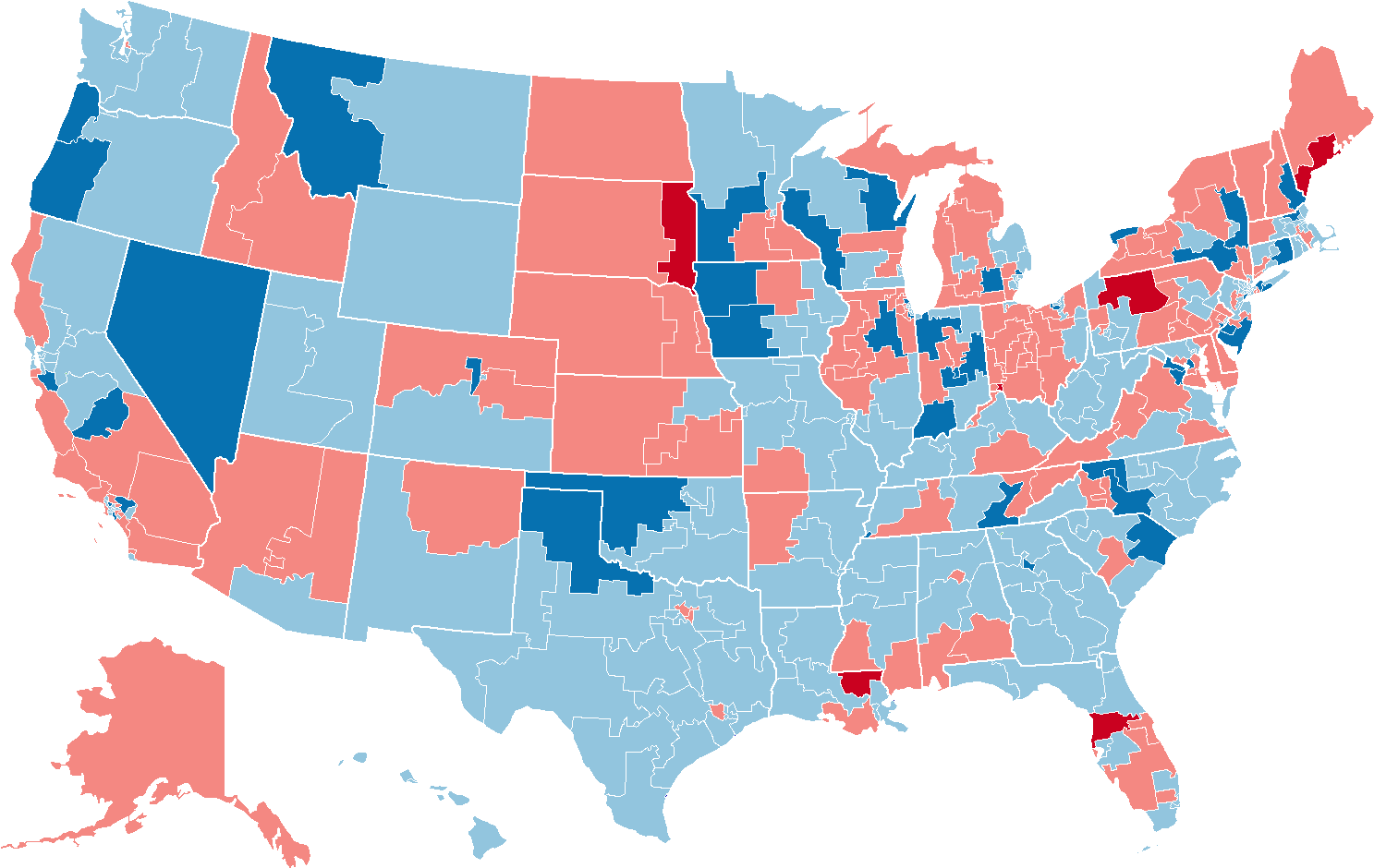 U S Political Map Red Blue States PNG Image