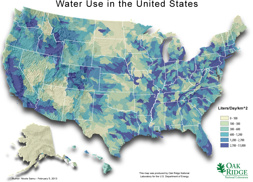 U S Water Use Map PNG Image