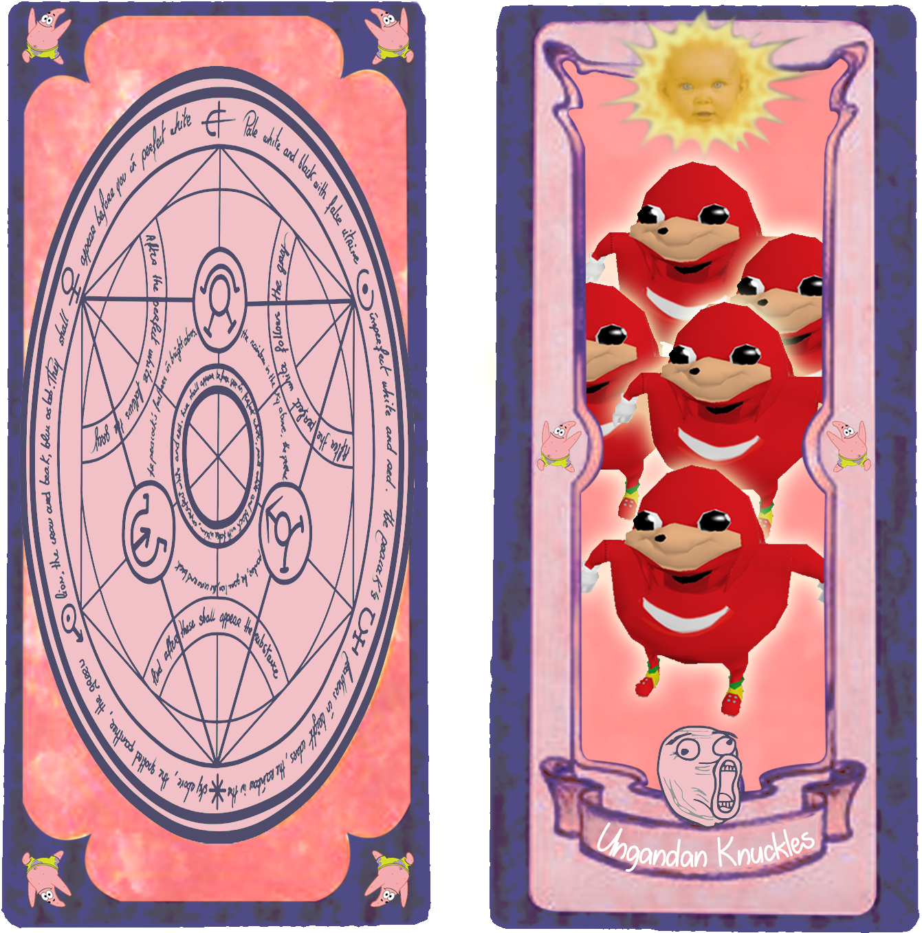 Ugandan Knuckles Tarot Cards PNG Image