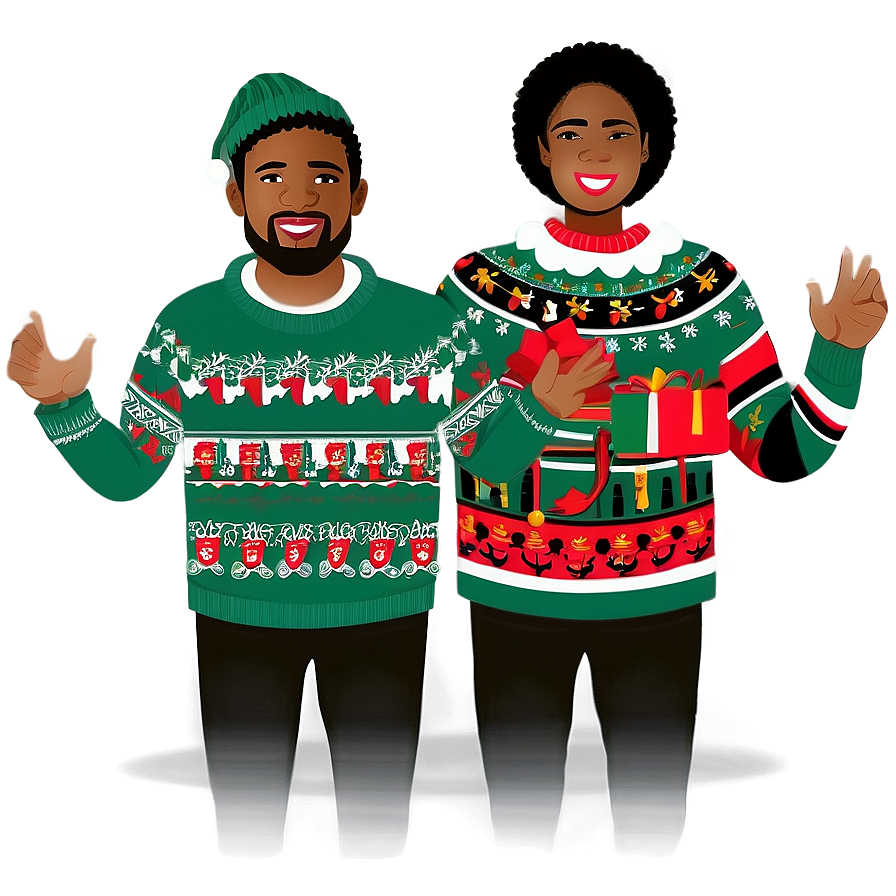 Ugly Christmas Sweater With Carolers Png Jun83 PNG Image