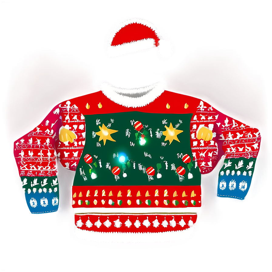 Ugly Christmas Sweater With Lights Png Lrr81 PNG Image