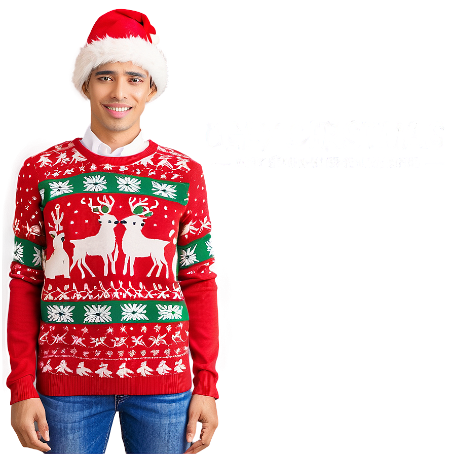 Ugly Christmas Sweater With Slogans Png Mau58 PNG Image