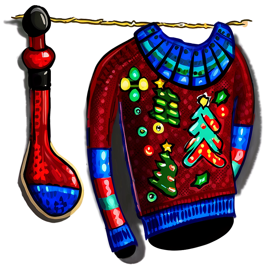 Ugly Christmas Sweater With Stockings Png Wgn86 PNG Image