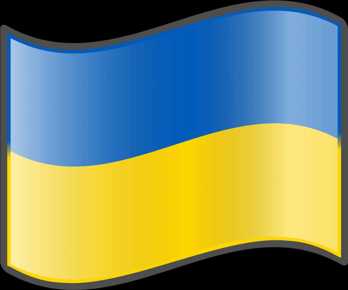 Ukraine Flag Waving Graphic PNG Image