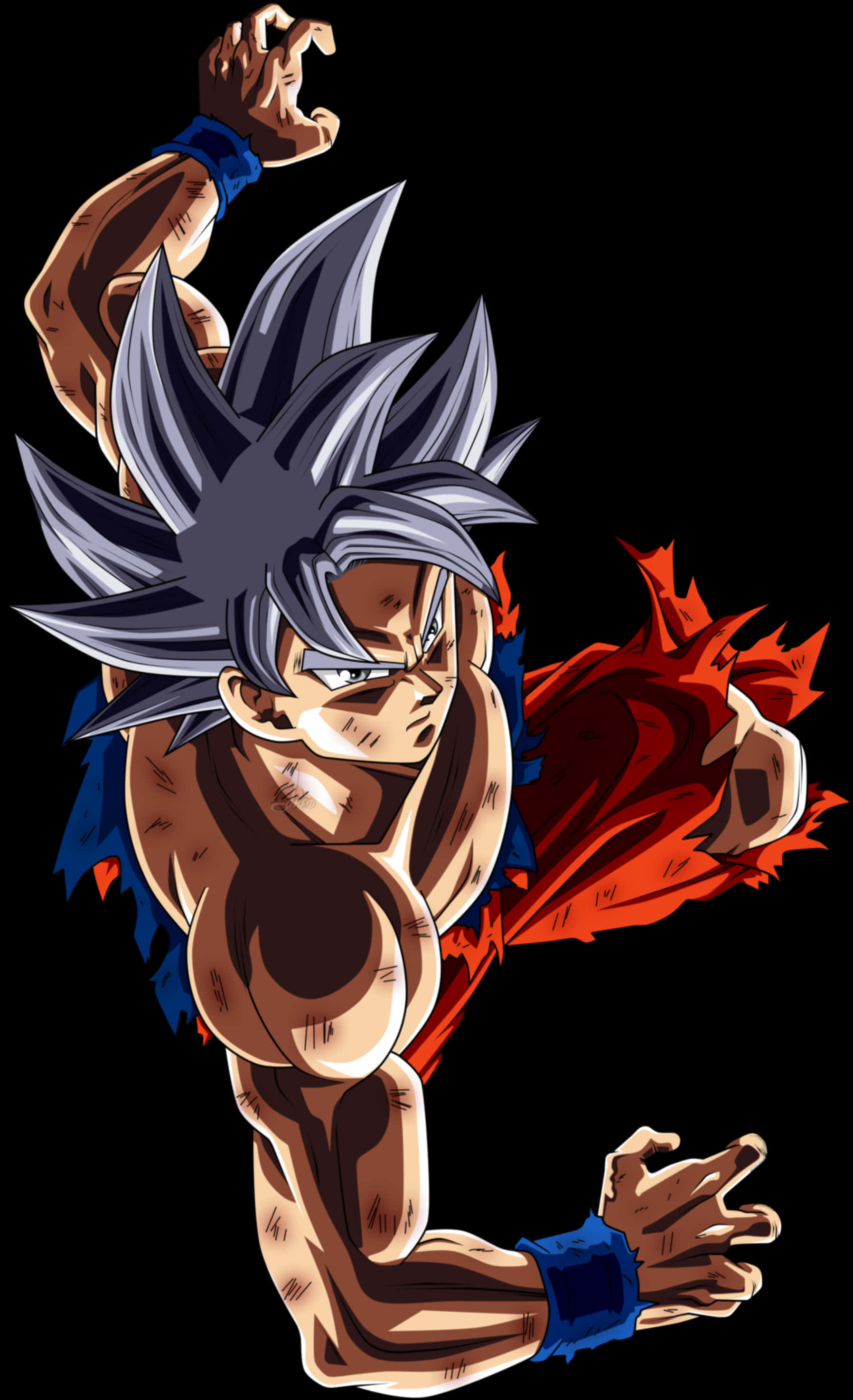 Ultra Instinct Goku Power Stance PNG Image