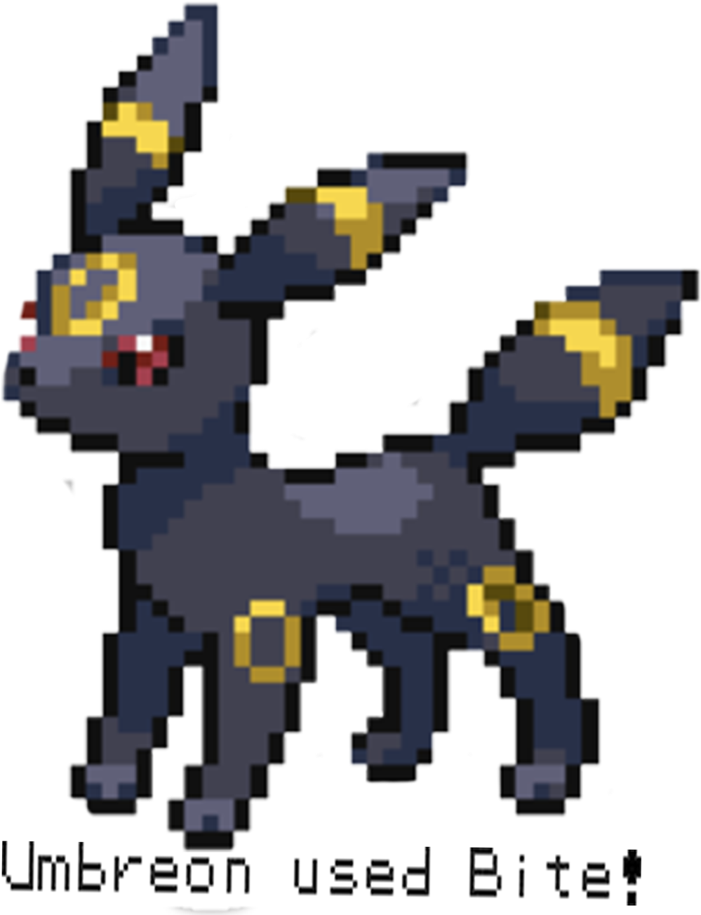 Umbreon Pixel Art Bite Attack PNG Image