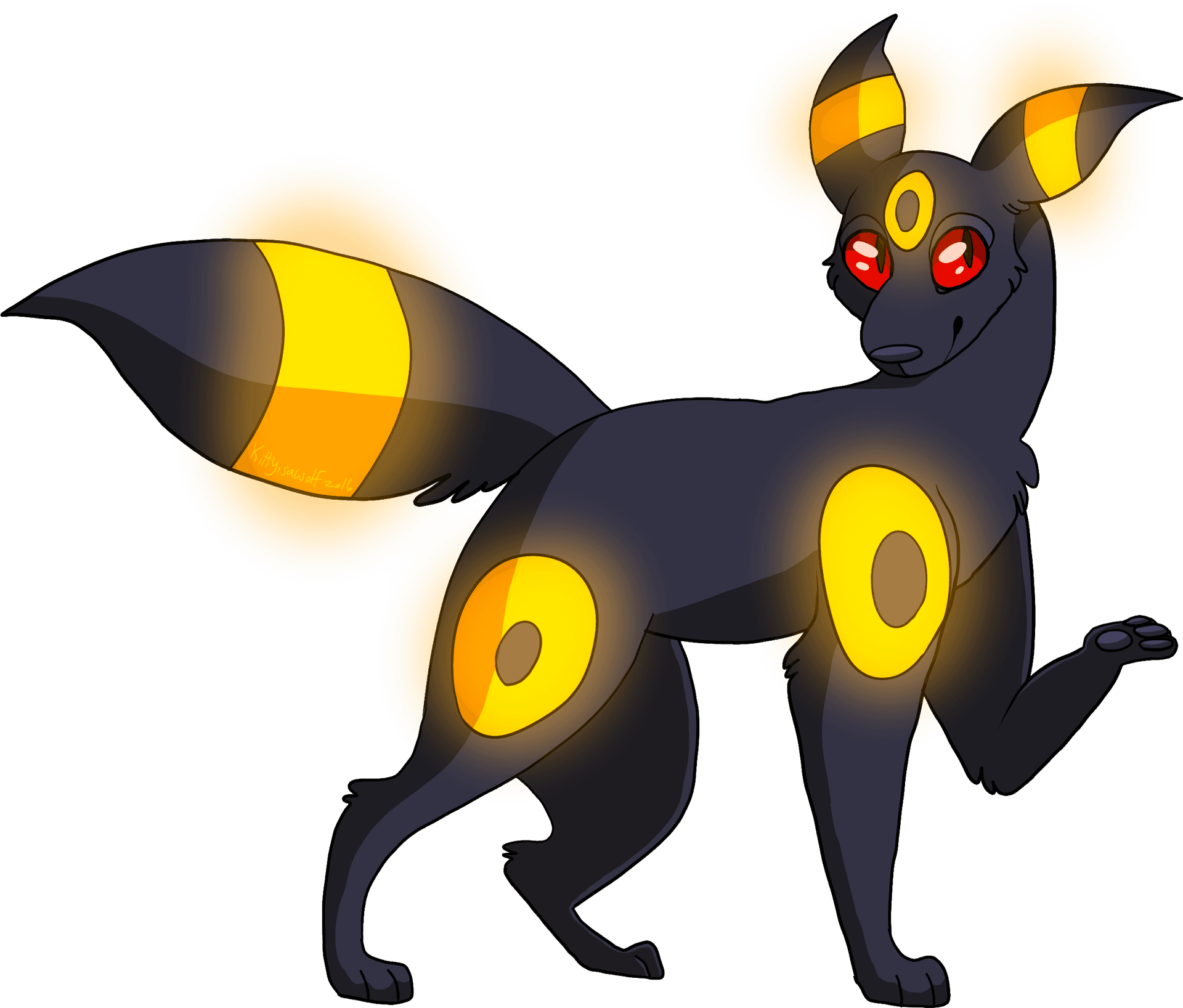 Umbreon Pokemon Illustration PNG Image