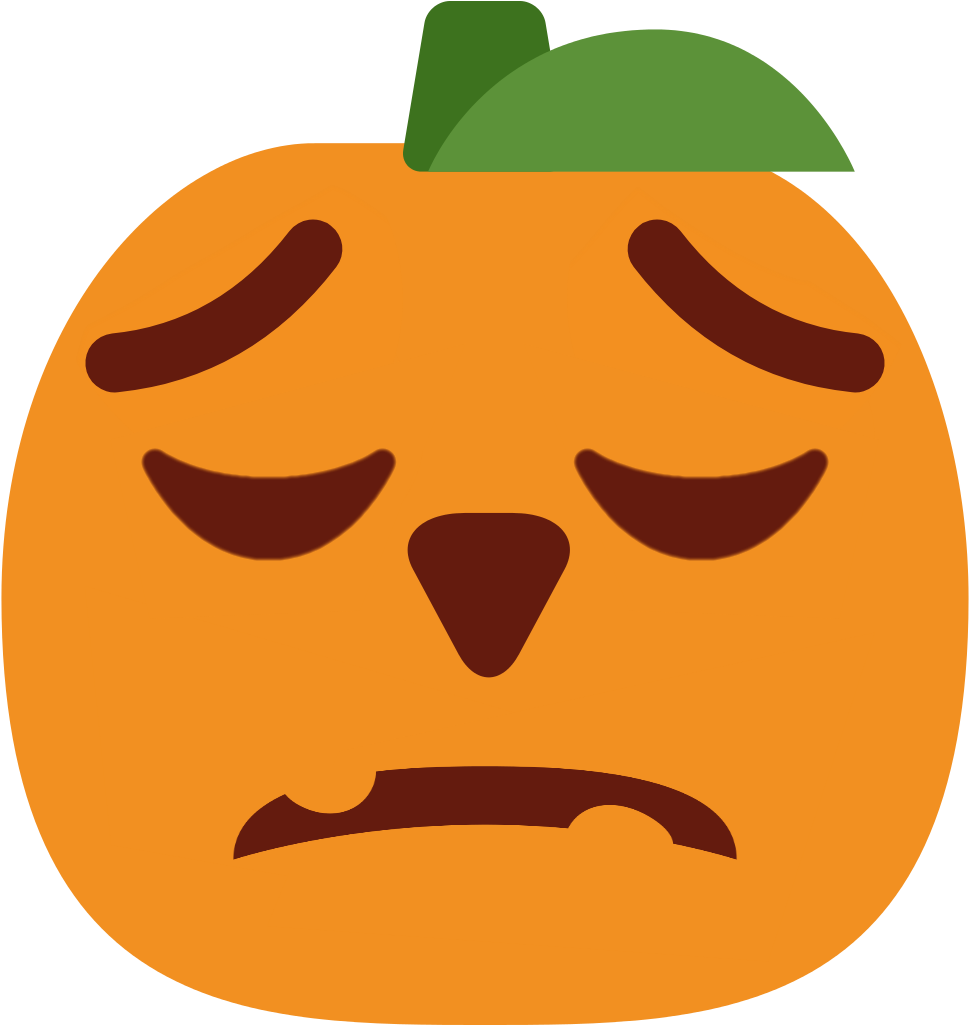 Unamused Pumpkin Emoji PNG Image