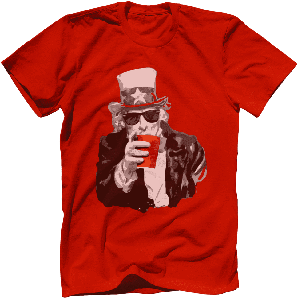 Uncle Sam Party T Shirt Design PNG Image