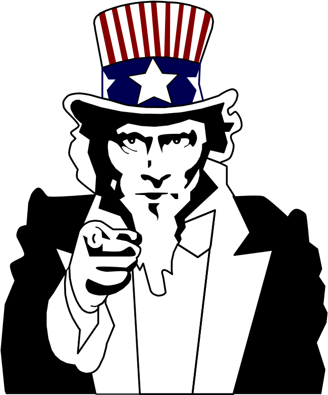 Uncle Sam Pointing Vector PNG Image