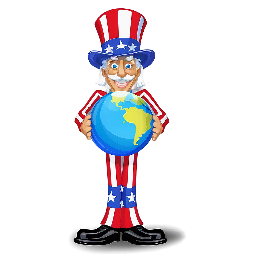 Uncle Sam With Globe Png Coj PNG Image