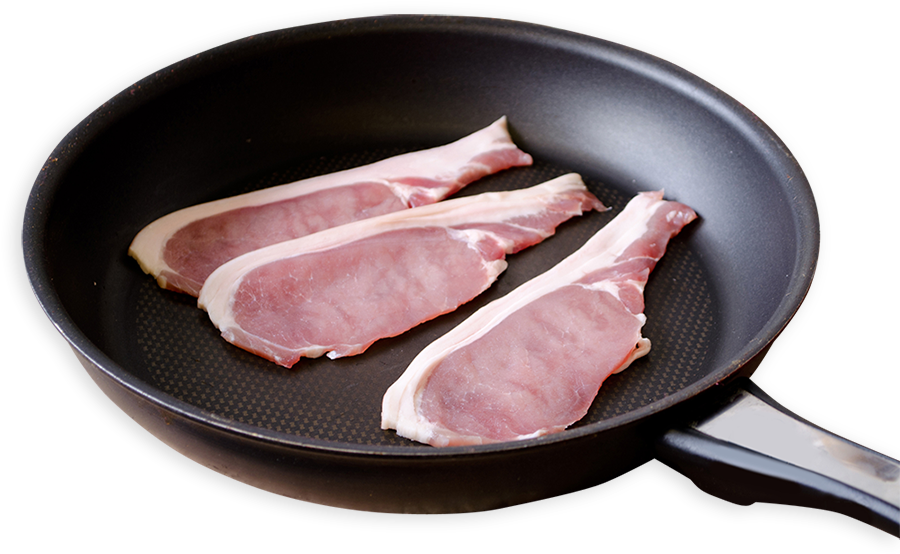 Uncooked Baconin Pan PNG Image