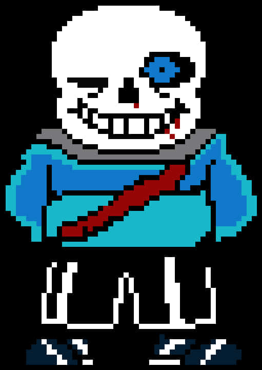 Undertale Sans Pixel Art PNG Image