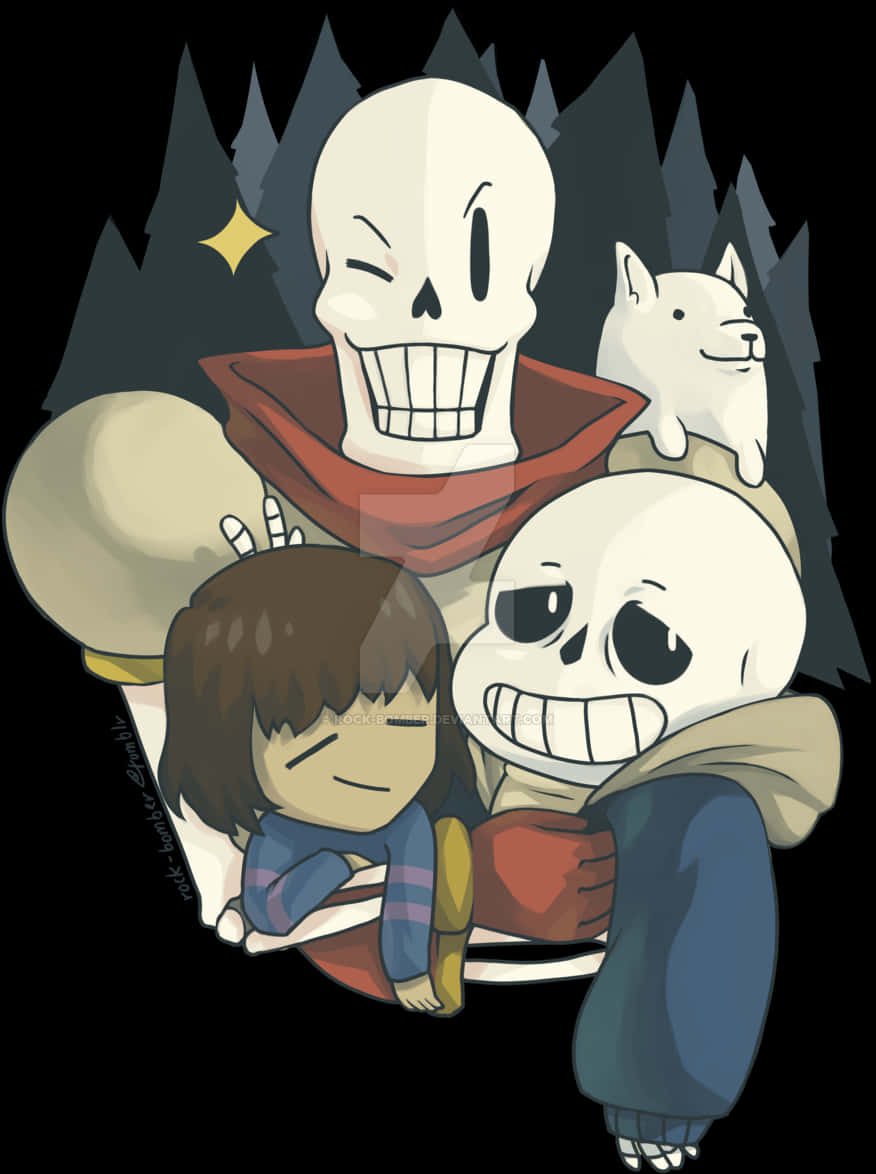 Undertale Sansand Friends Artwork PNG Image