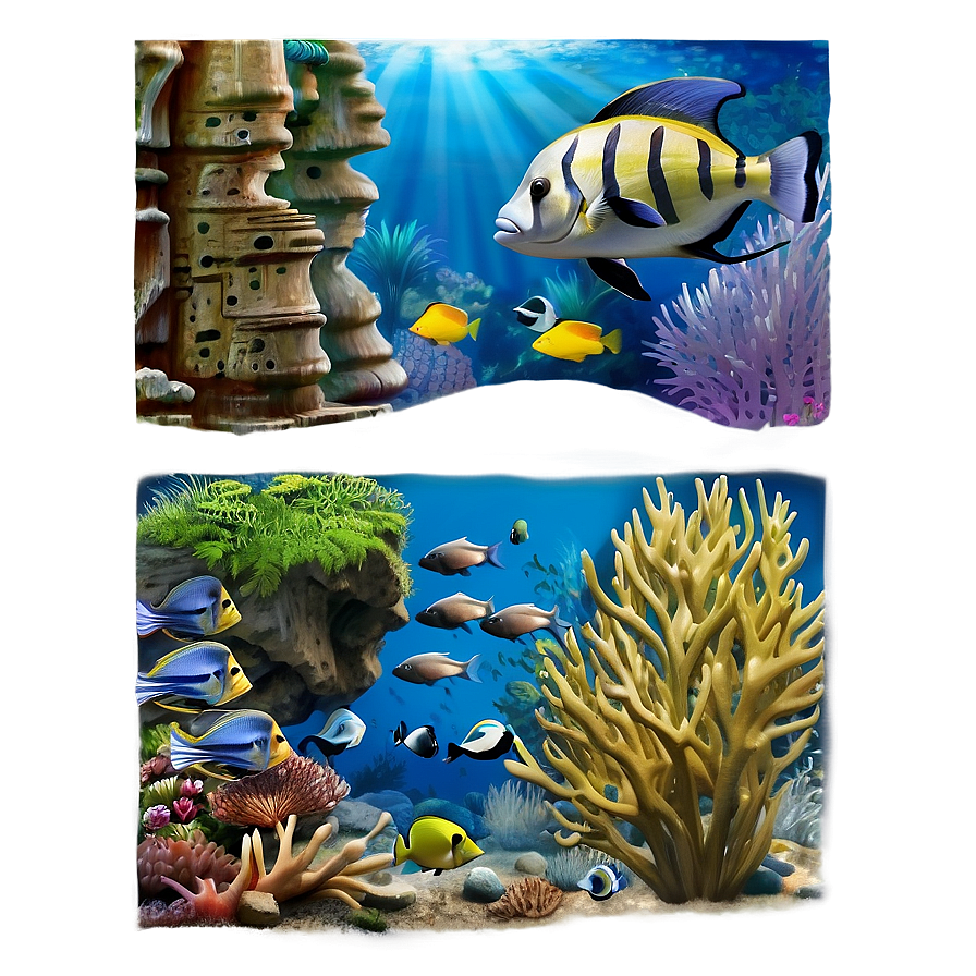 Underwater World Drawing Png Qjx PNG Image