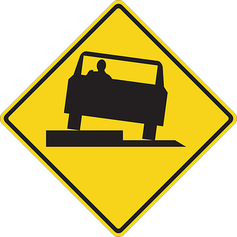 Uneven Road Sign Warning PNG Image