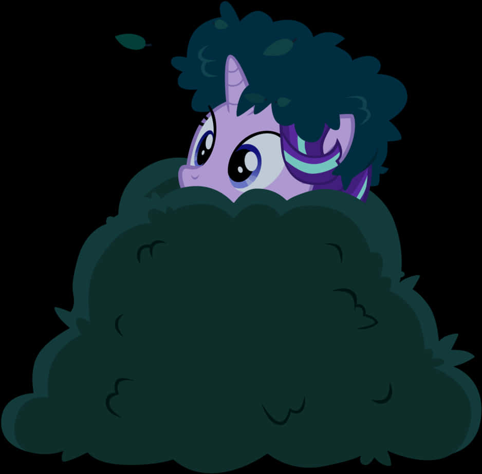 Unicorn Hidingin Bush PNG Image