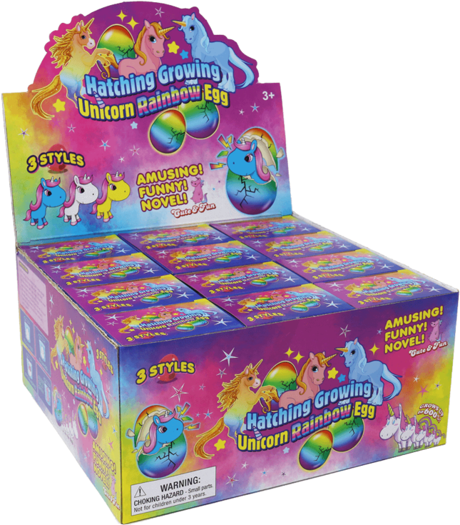 Unicorn Rainbow Egg Display Box PNG Image