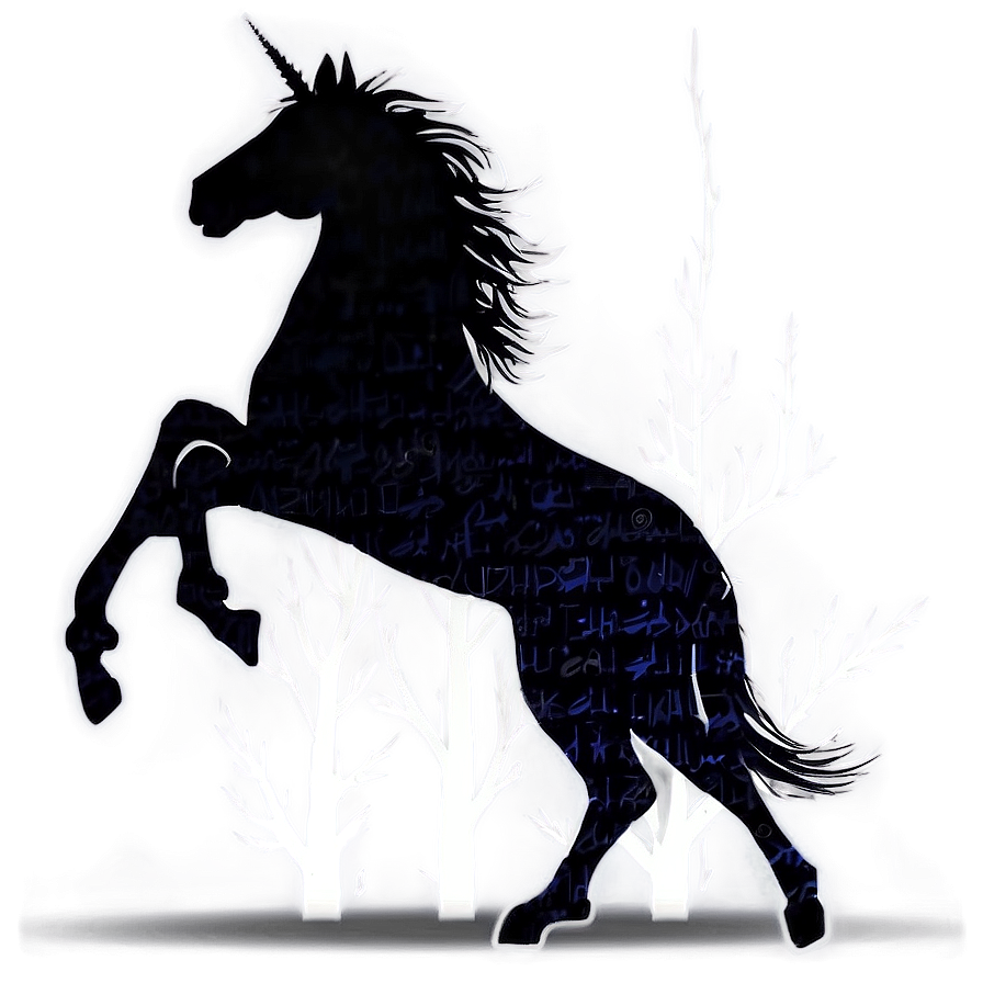 Unicorn Silhouette D PNG Image