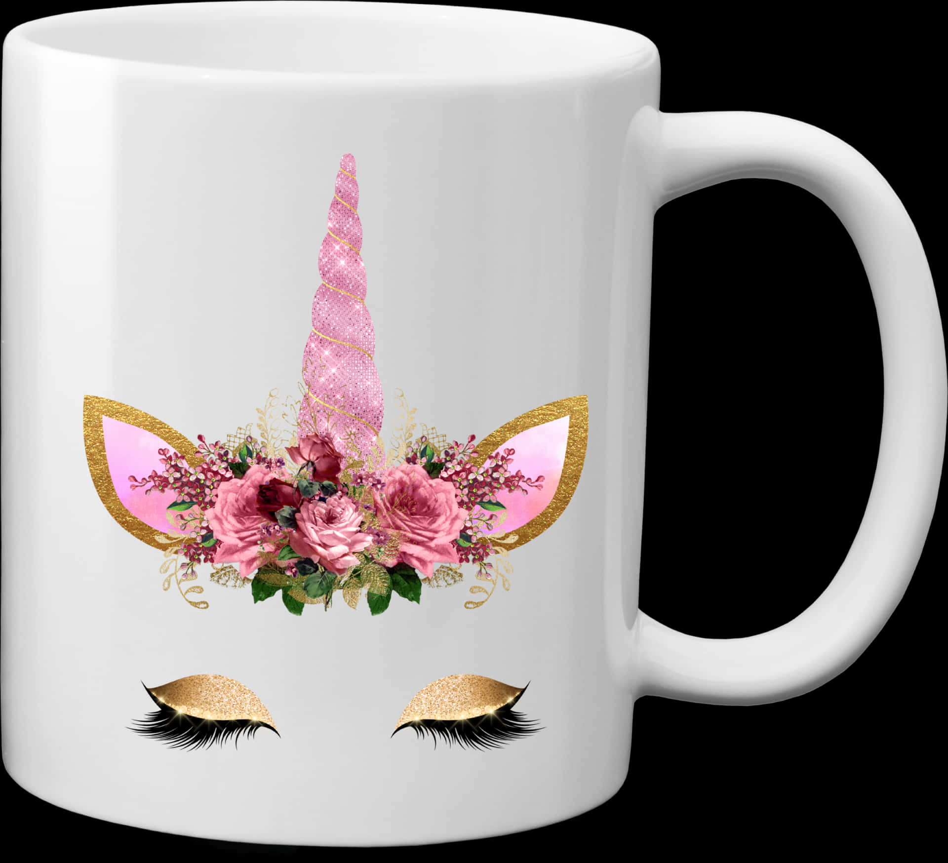 Unicorn Themed Mug Design PNG Image