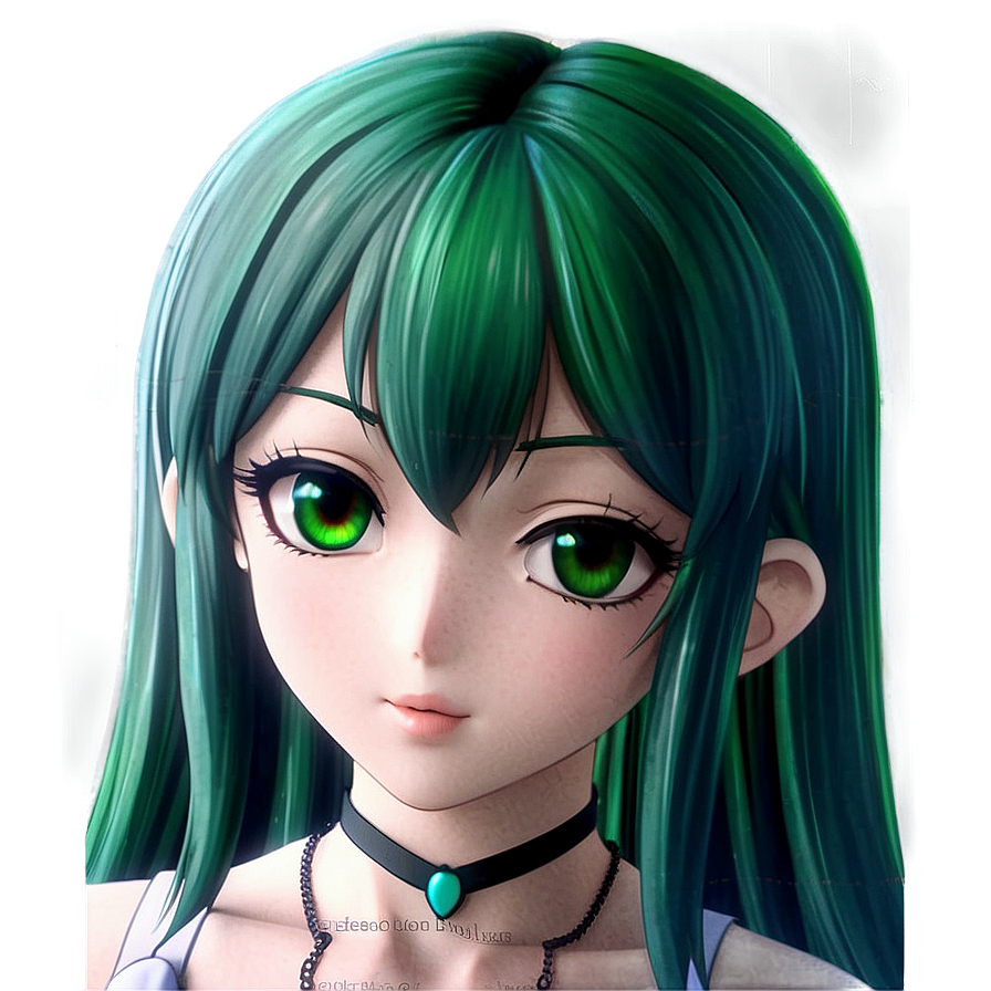 Unique Anime Character: Green Hair Png Download Oxj PNG Image