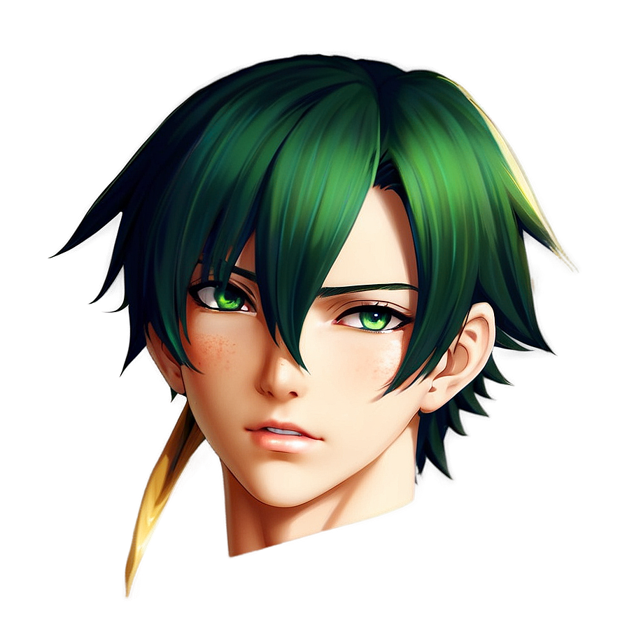 Unique Anime Character: Green Hair Png Download Tih42 PNG Image