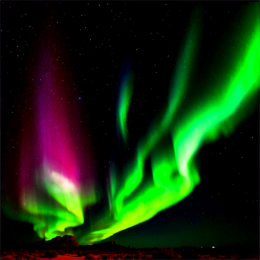 Unique Aurora Over Desert Png Dvy PNG Image