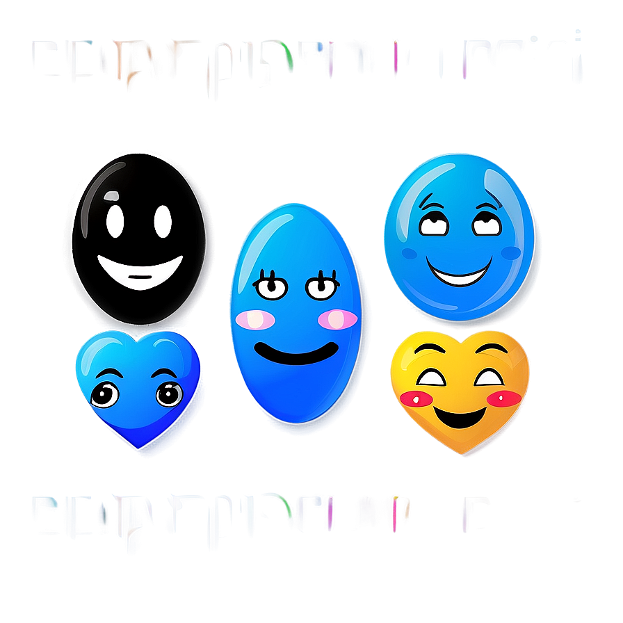 Unique Blue Emojis Png Bundle 06282024 PNG Image