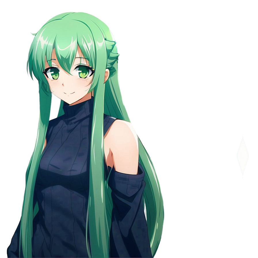 Unique Green Haired Anime Png Download Rgj PNG Image