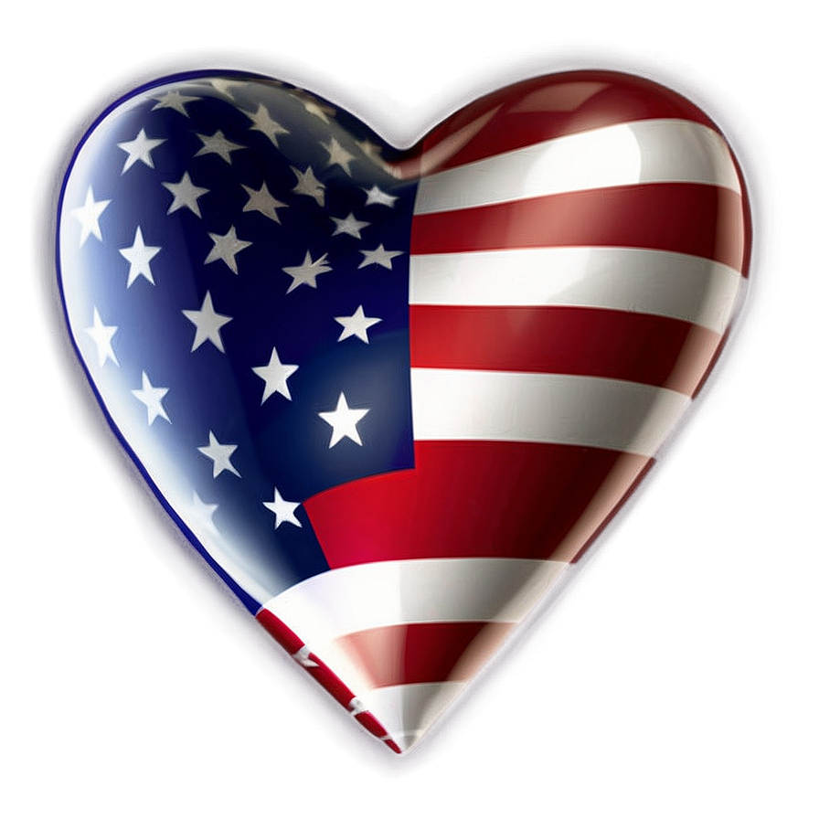 United States Flag In Heart Shape Png 54 PNG Image