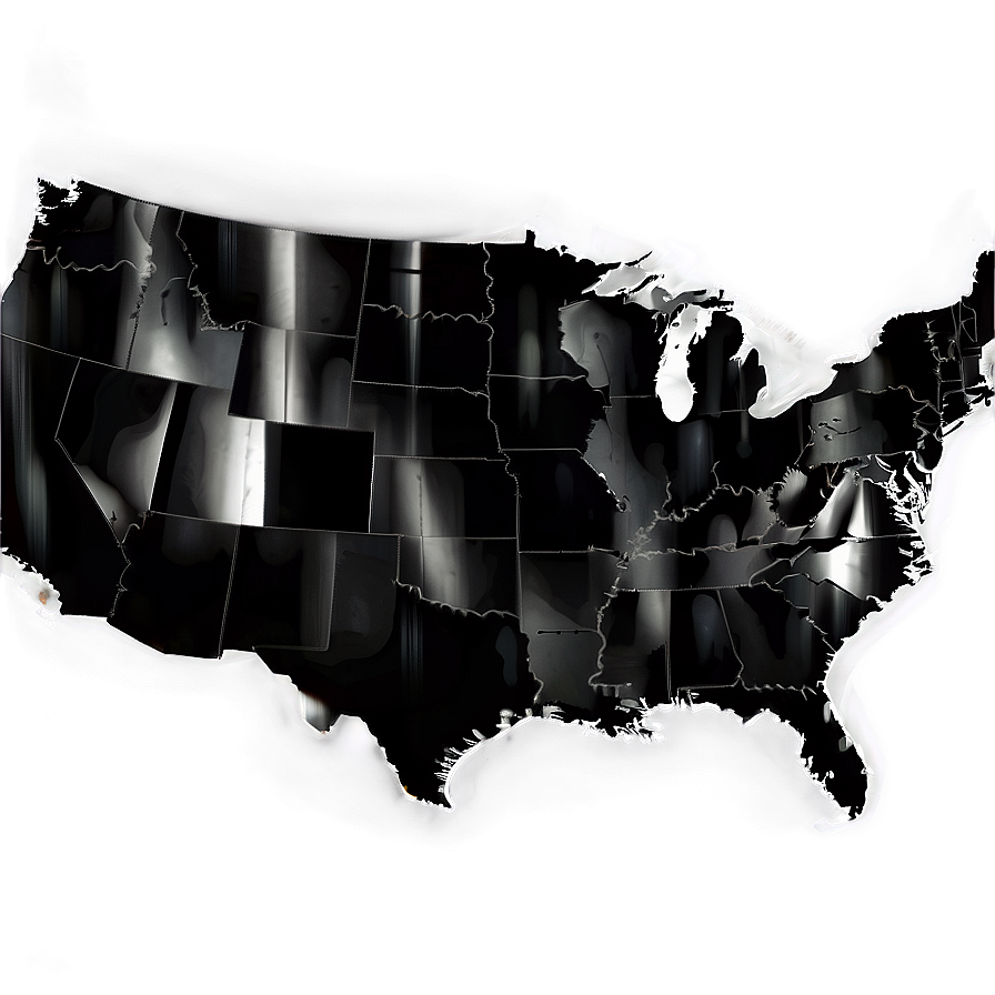 United States Map Black And White Png 06122024 PNG Image