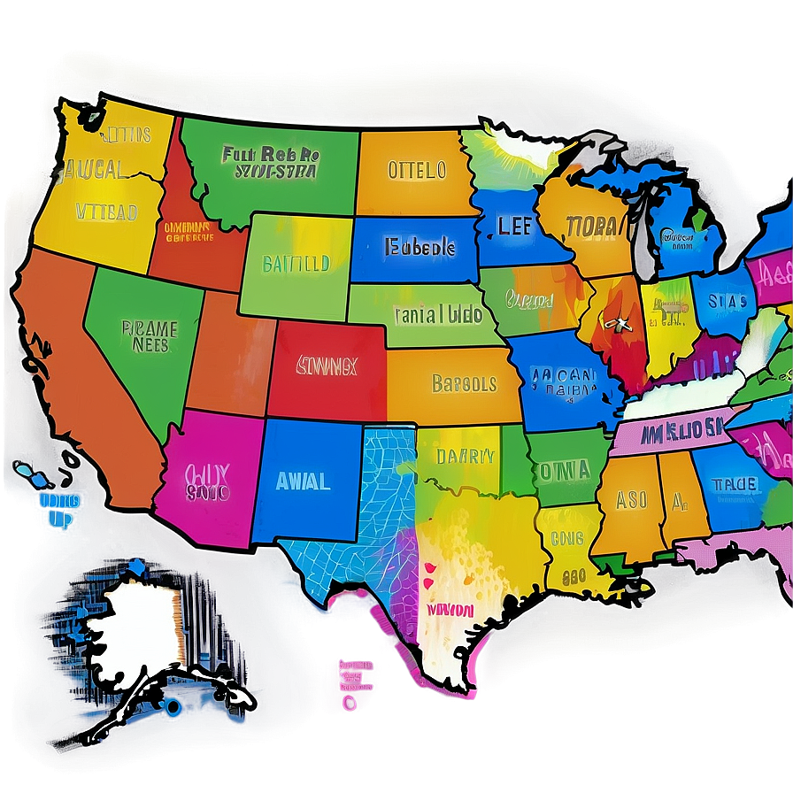 United States Map For Kids Learning Png 52 PNG Image