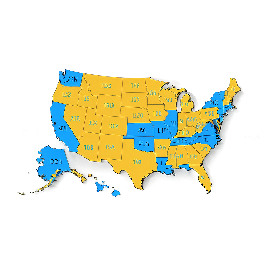 United States Map With Area Codes Png 9 PNG Image