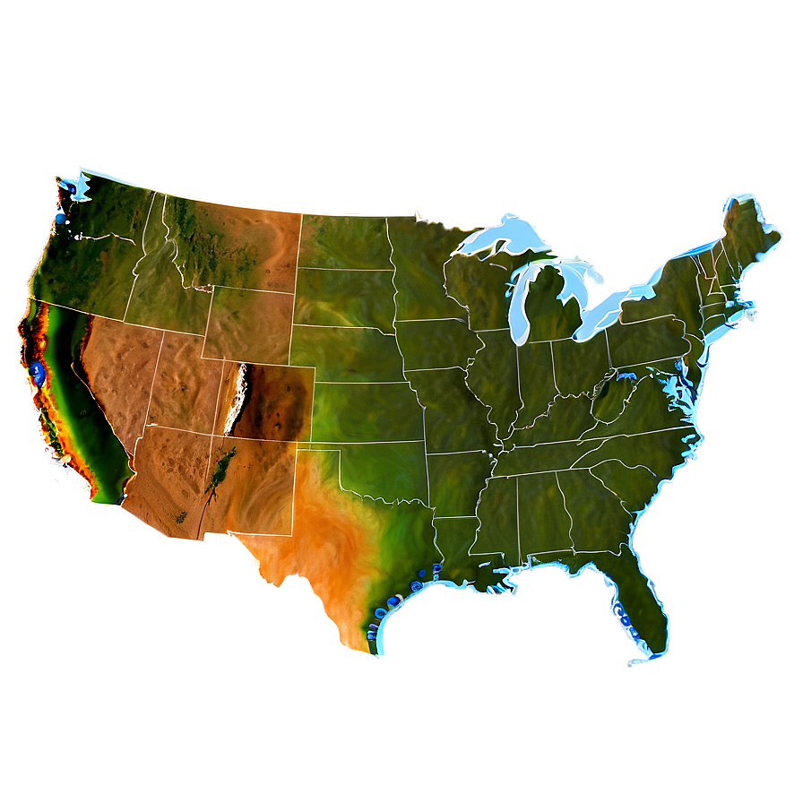 United States Map With National Parks Png Trm66 PNG Image