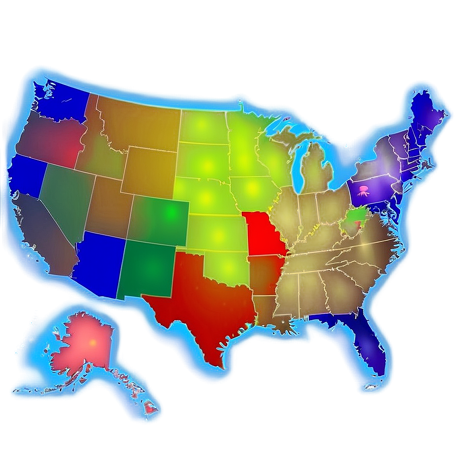 United States Map With Regions Png Erp PNG Image