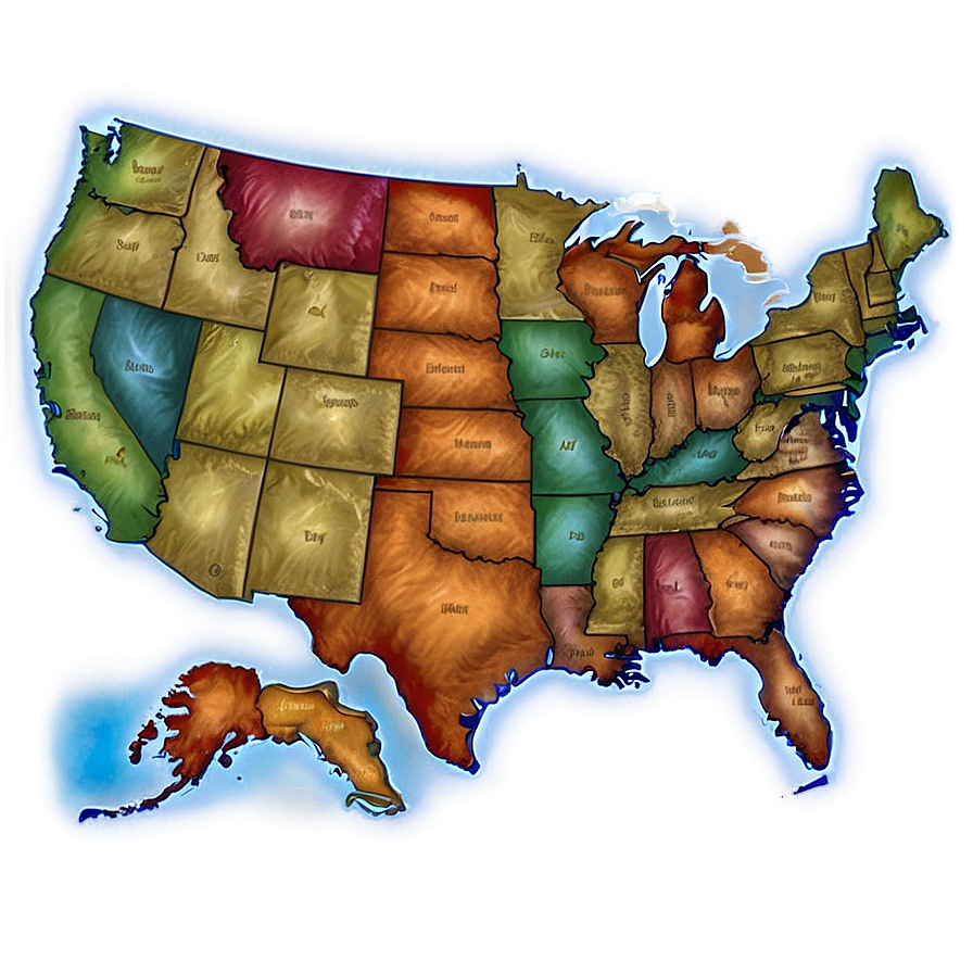 United States Map With Regions Png Hom PNG Image