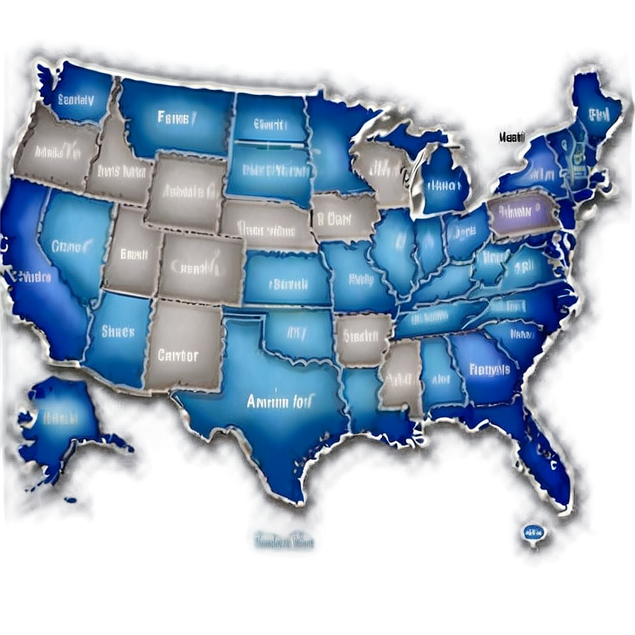 United States Map With State Names Png Wpn25 PNG Image