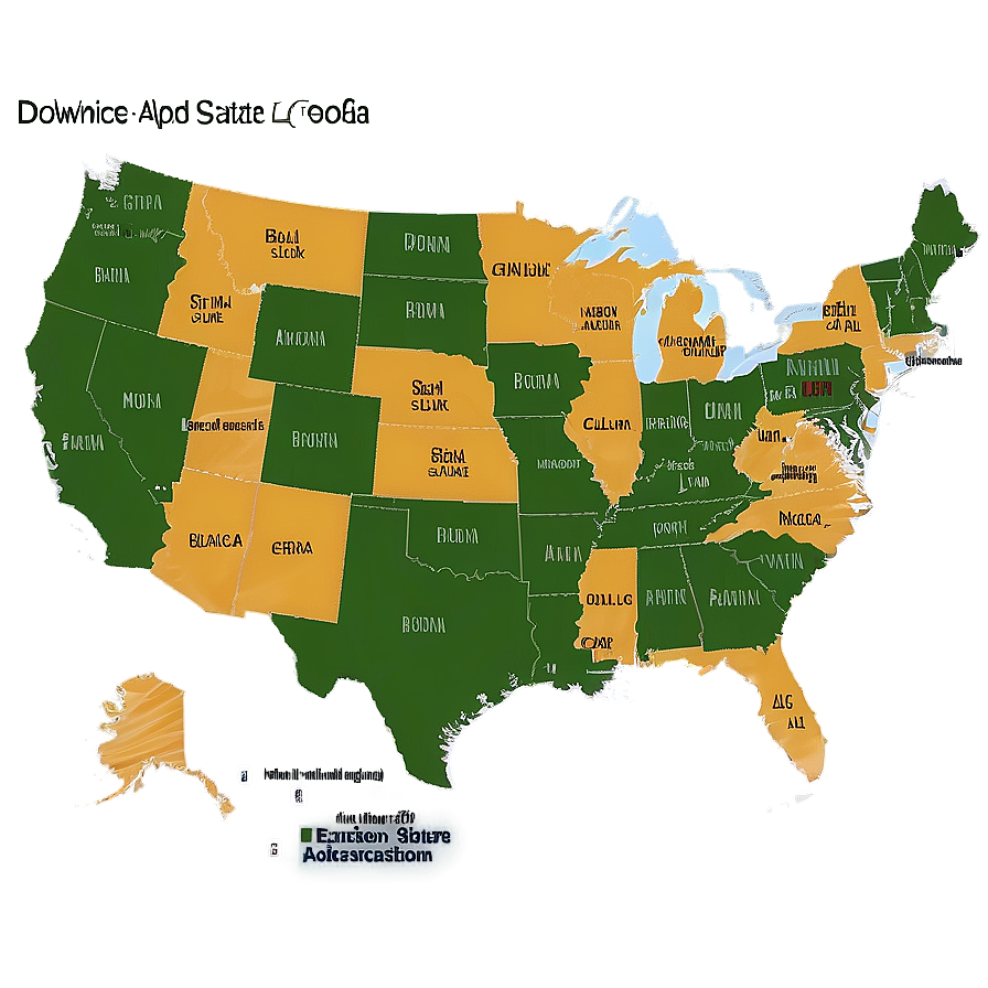 United States Map With State Names Png Yvp30 PNG Image