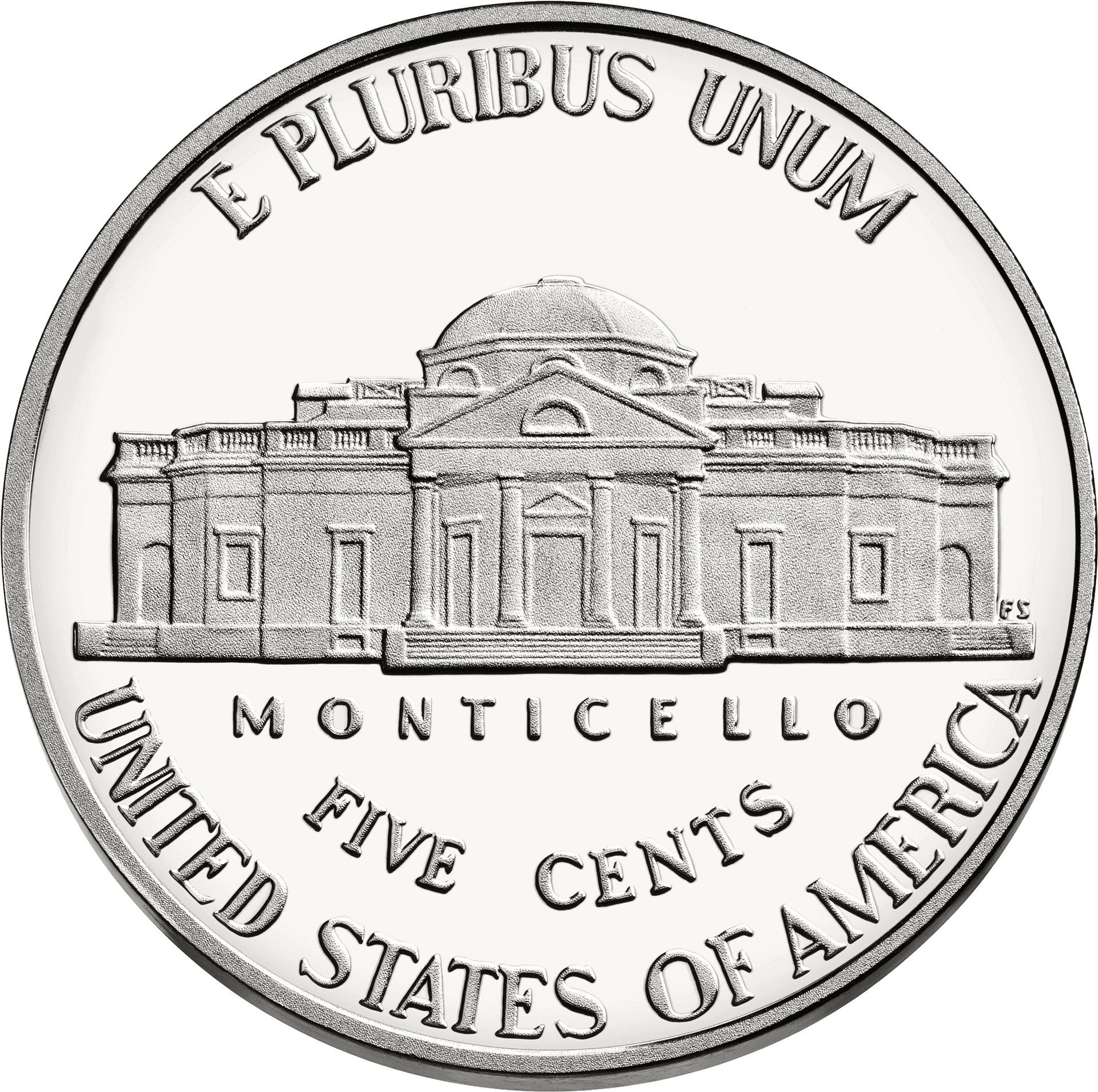 United States Nickel Reverse PNG Image