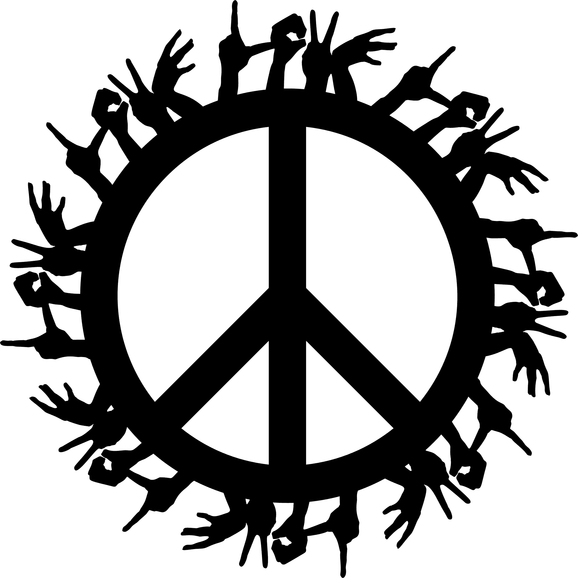 Unity Peace Symbol Silhouette PNG Image