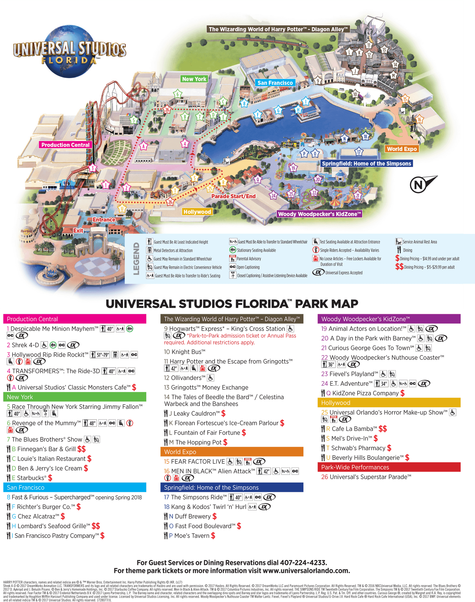 Universal Studios Florida Park Map PNG Image