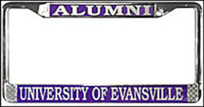 Universityof Evansville Alumni License Plate Frame PNG Image