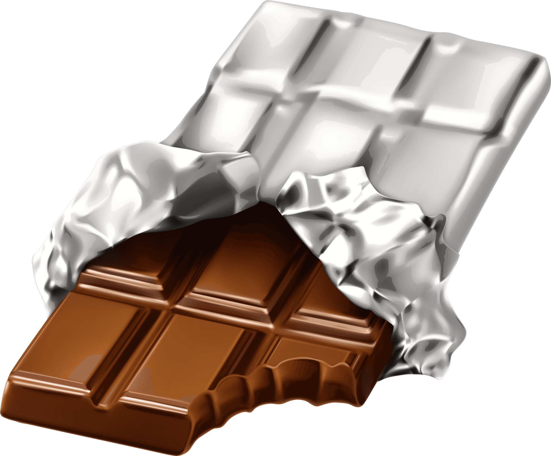 Unwrapped Chocolate Bar Illustration PNG Image